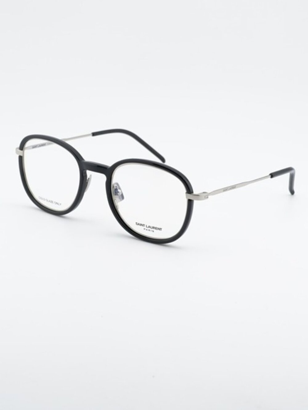 Saint Laurent SL436 OPT 001 Eyeglasses Black/Silver 49mm Round Frame
